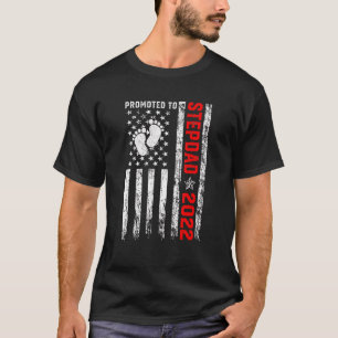 T-shirt Hommes Patriotique Promu À Stepdad 2022 Etats-Unis