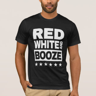 T-shirt Hommes patriotiques rouges, blancs et booze