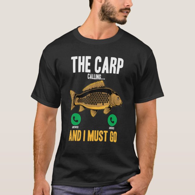 T-shirt Hommes Pêche à la carpe Hommes La carpe est appelé (Devant)