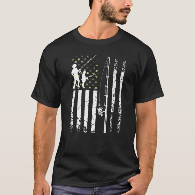 T-shirt Hommes Pêche Cool Usa Camouflage Us Drapeau Basse  (Devant)