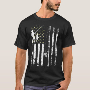 T-shirt Hommes Pêche Cool Usa Camouflage Us Drapeau Basse