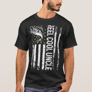 T-shirt Hommes Pêche Usa Drapeau Cool Oncle pour Daddy Hu