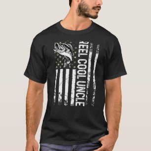 T-shirt Hommes Pêche Usa Drapeau Cool Oncle pour Daddy Hu