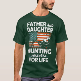 T-shirt Hommes Père et Fille Chasse Partenaires Pour La Vi
