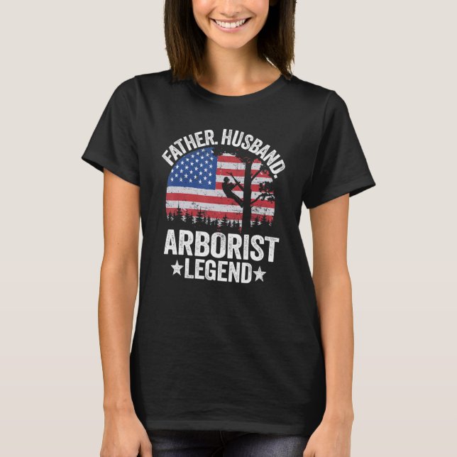 T-shirt Hommes Père Mari Arboriste Légende Us American Fl (Devant)