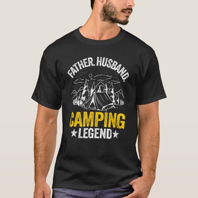 T-shirt Hommes Père Mari Camping Légende Camp Rv Extérieur (Devant)