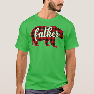 T-shirt Hommes Père Ours Chemise Noël Rouge Famille Plaid