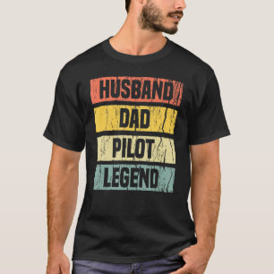 T-shirt Hommes Pilote Vintage Papa Mari Avion Avion F