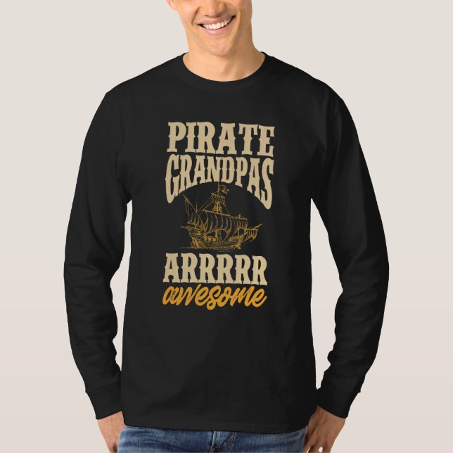 T-shirt Hommes Pirate Grand-père Jolly roger Freebooter 3 (Devant)
