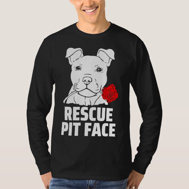 T-shirt Hommes Pitbull Secourt Pit Face Drôle Mignonne Pit (Devant)