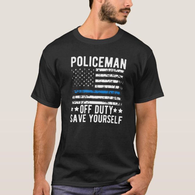 T-shirt Hommes Policiers Retraités Police Hors Service Éco (Devant)