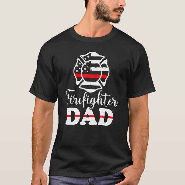 T-shirt Hommes Pompier Papa Fier Fier Fête des pères pompi (Devant)