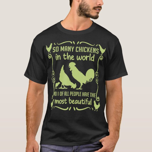 T-shirt Hommes Poulets famille élevage de poulets humour (Devant)