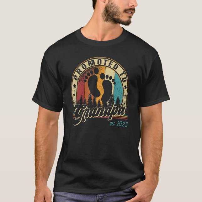 T-shirt Hommes Promus À Grandpa Est 2023 Première Fois Fat (Devant)
