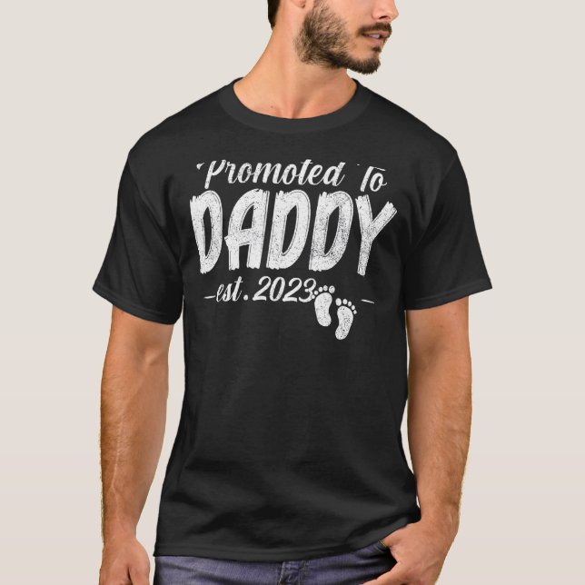 T-shirt Hommes Promus À Papa 2023 Nouveau Bébé Famille 1 (Devant)