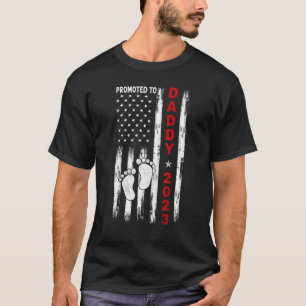 T-shirt Hommes Promus À Papa 2023 Us Drapeau Papa Première