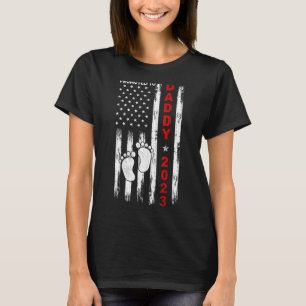 T-shirt Hommes Promus À Papa 2023 Us Drapeau Papa Première