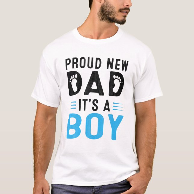 T-shirt Hommes Promus À Papa Fête des pères Fier Nouveau P (Devant)