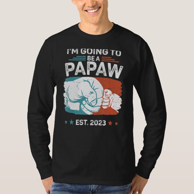 T-shirt Hommes promus à Papaw 2023 Première Da du Père (Devant)