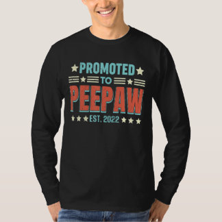 T-shirt Hommes Promus À Peepaw Grand-pa Grossesse Révélati