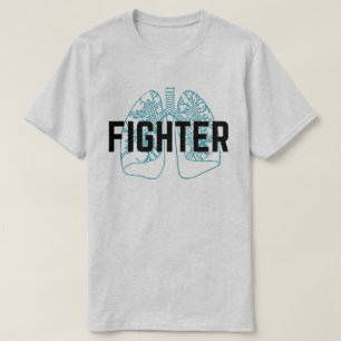T-shirt Hommes pulmonaires de combattant bleus