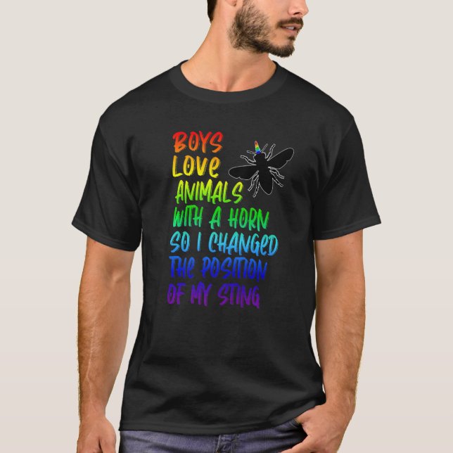 T-shirt Hommes Rainbow Bee Fier Gay Boys Gay Beekeeper Pri (Devant)