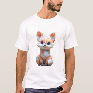 T-shirt Hommes Renards Artistiques Psychédéliques Colorés