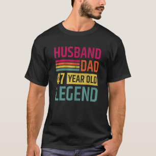 T-shirt Hommes Retro Anniversaire Mari Papa 47 Ans Légende