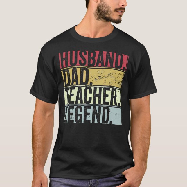 T-shirt Hommes Retro Mari Papa Enseignant Légende Pour Pèr (Devant)