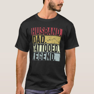 T-shirt Hommes Retro Mari Papa Tattooé Légende Pour Fathe