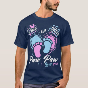 T-shirt Hommes Rose Ou Bleu Paw Paw Vous Aime Genre Révéle