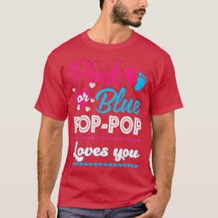 T-shirt Hommes Rose Ou Bleu Pop Pop Vous Aime Révéler Le S