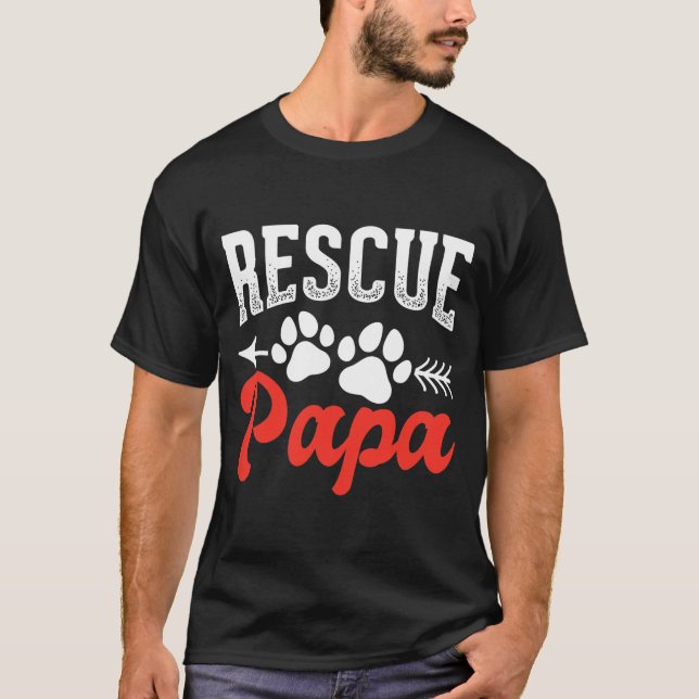 T-shirt Hommes Secourir Papa Amoureux des chiens Animaux P (Devant)