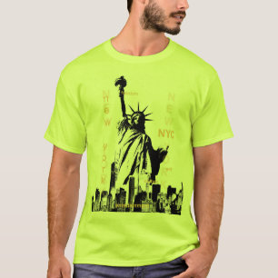 T-shirt Hommes Sécurité Green Nyc Manhattan Liberty Statue