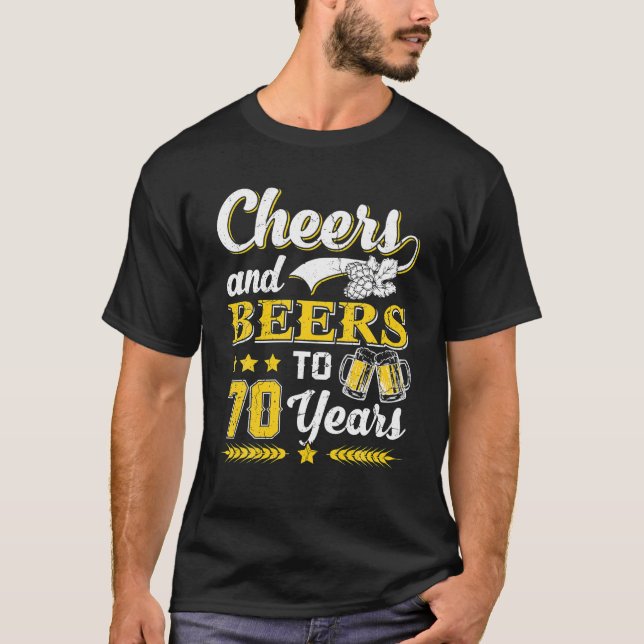 T-shirt Hommes Soeurs Et Bières À 70 Ans Cadeau Anniversai (Devant)