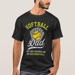 T-shirt Hommes Softball Papa Avec De Plus Grandes Boules F