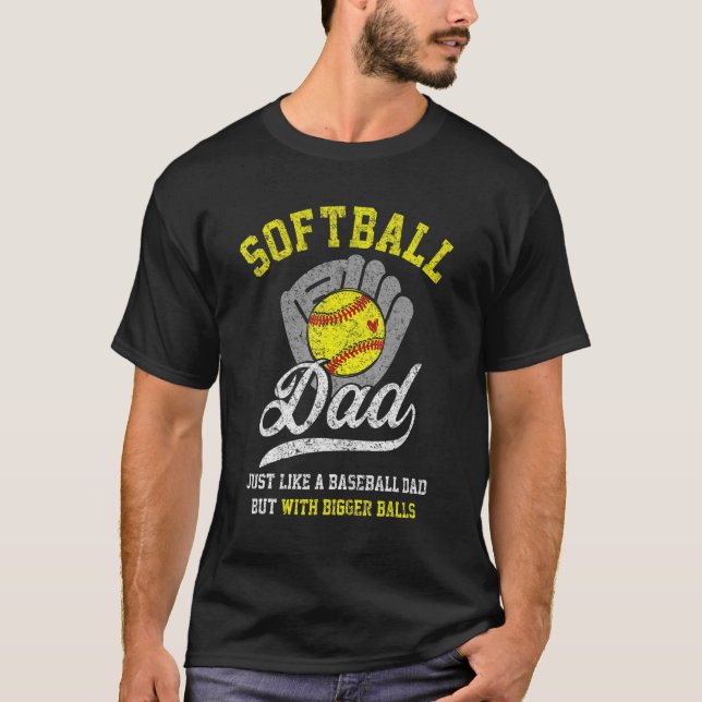 T-shirt Hommes Softball Papa Avec De Plus Grandes Boules F (Devant)