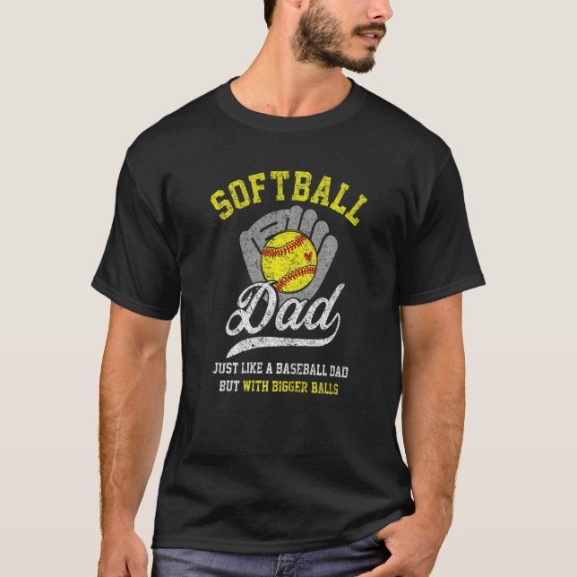 T-shirt Hommes Softball Papa Avec De Plus Grandes Boules F (Devant)