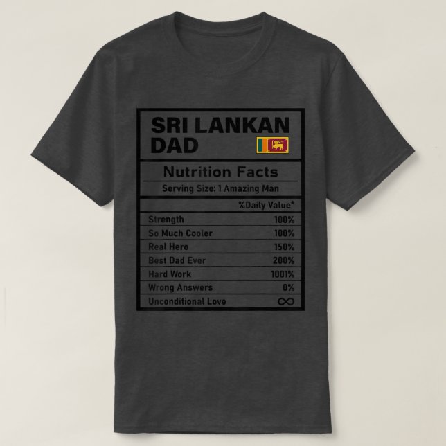 T-shirt Hommes Sri Lanka Papa Nutrition Fiches Fête des pè (Design devant)