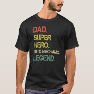 T-shirt Hommes Style Vintage Papa Héros Mécanique Légende 