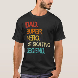 T-shirt Hommes Style Vintage Papa Héros Patinage sur glace