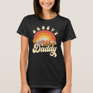 T-shirt Hommes Super papa Retro Arc-en-ciel Fleurs colorée