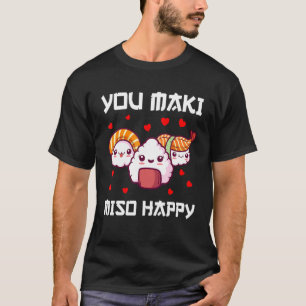T-shirt Hommes Sushi Miso Maki Japon Wasabi Nigiri Poisson