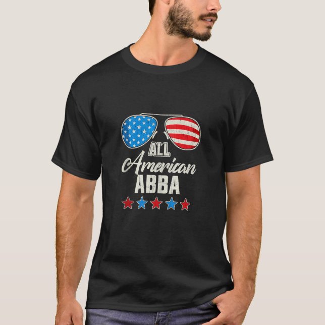 T-shirt Hommes Tous Américains Abba 4 juillet Famille Corr (Devant)