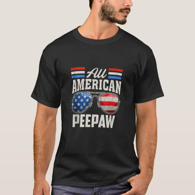 T-shirt Hommes Tous American Peepaw 4 juillet Famille Matc (Devant)