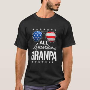 T-shirt Hommes Tous Grandpa Lunettes de soleil Usa Drapeau