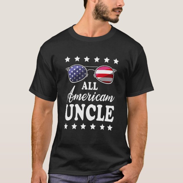 T-shirt Hommes Tous Uncle Américain 4 juillet Lunettes de  (Devant)