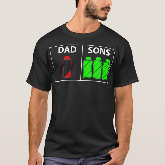 T-shirt Hommes Triplet Papa de Trois Fils Drôle Petit Cade (Devant)