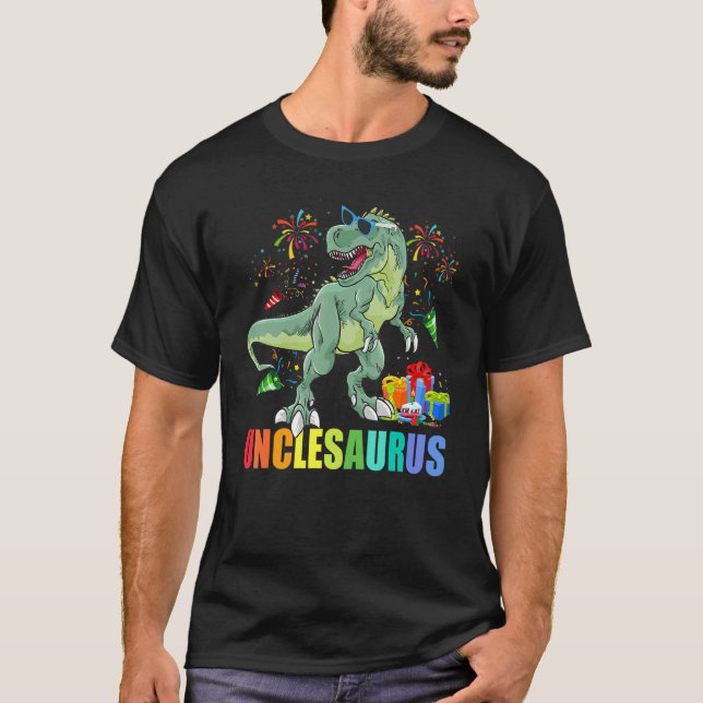 T-shirt Hommes Unclesaurus Anniversaire Rex Dinosaur Oncle (Devant)