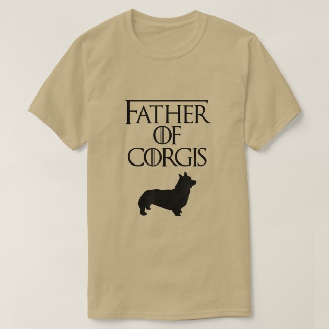T-shirt Hommes Unique Père Noir De Corgis Cadeau Amoureux  (Design devant)